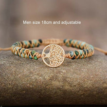 Load image into Gallery viewer, Tree Charm Bracelets African Japser String Braided Bracelets Yoga Handmade Friendship Lover Bracelet Tree of Life Charm Bracelet