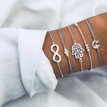 Load image into Gallery viewer, Boho Rose Map Bracelets &amp; Bangles for Women Bohemian Round Beaded Charm Bracelet Set Fashion Multilayer Accessories 2019 Bijoux