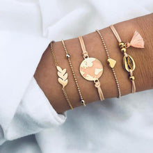 Load image into Gallery viewer, Boho Rose Map Bracelets &amp; Bangles for Women Bohemian Round Beaded Charm Bracelet Set Fashion Multilayer Accessories 2019 Bijoux