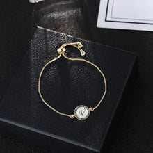 Load image into Gallery viewer, women's A-Z 26 Letter cz Bracelets initial heart name Bracelet Femme Adjustable Chain copper bracelet Jewelry gift for women